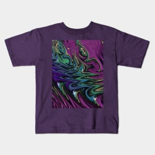 Purple Rainbow Swirls Fractal Texture Kids T-Shirt